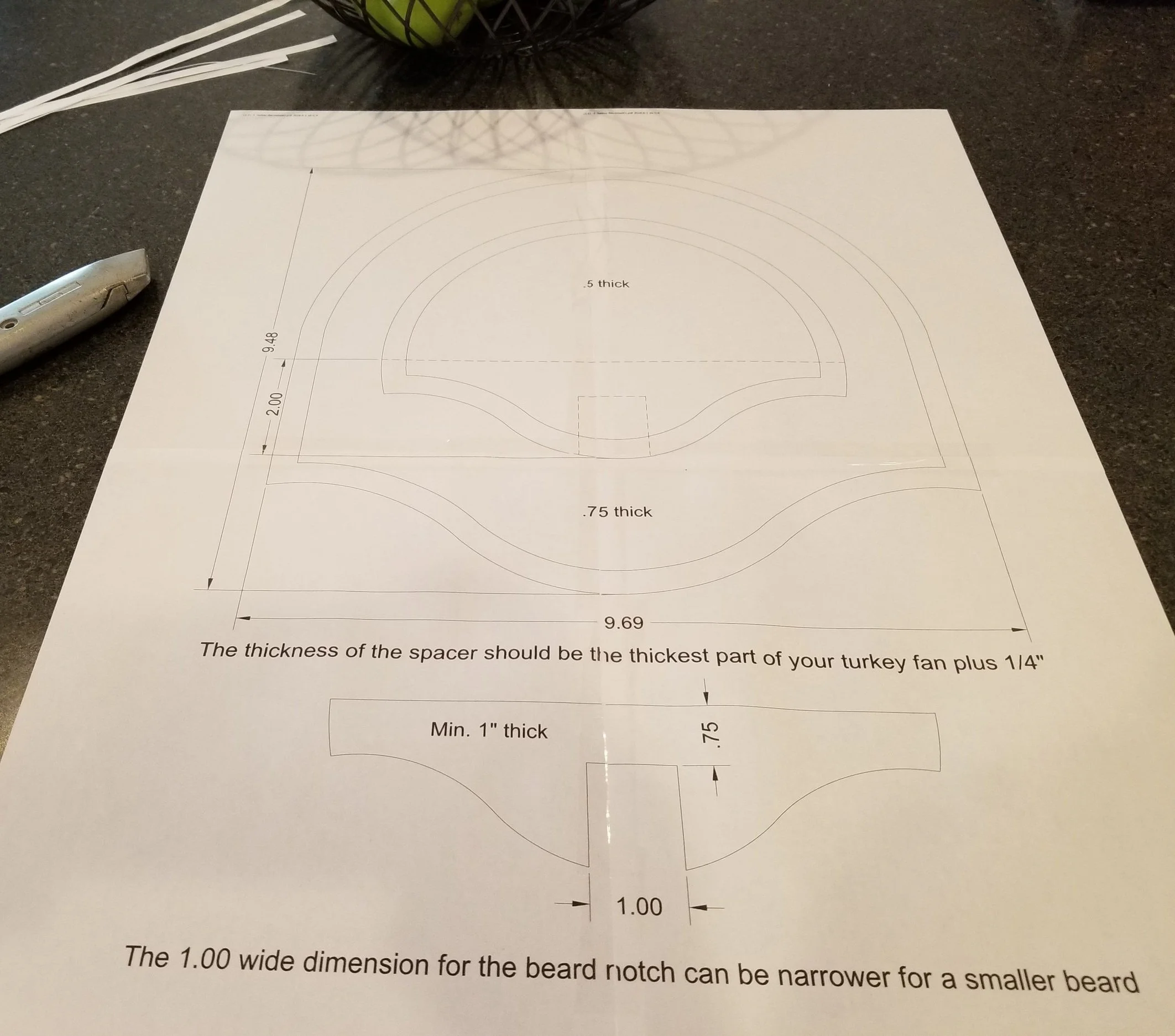 turkey fan mount — third stall woodworking
